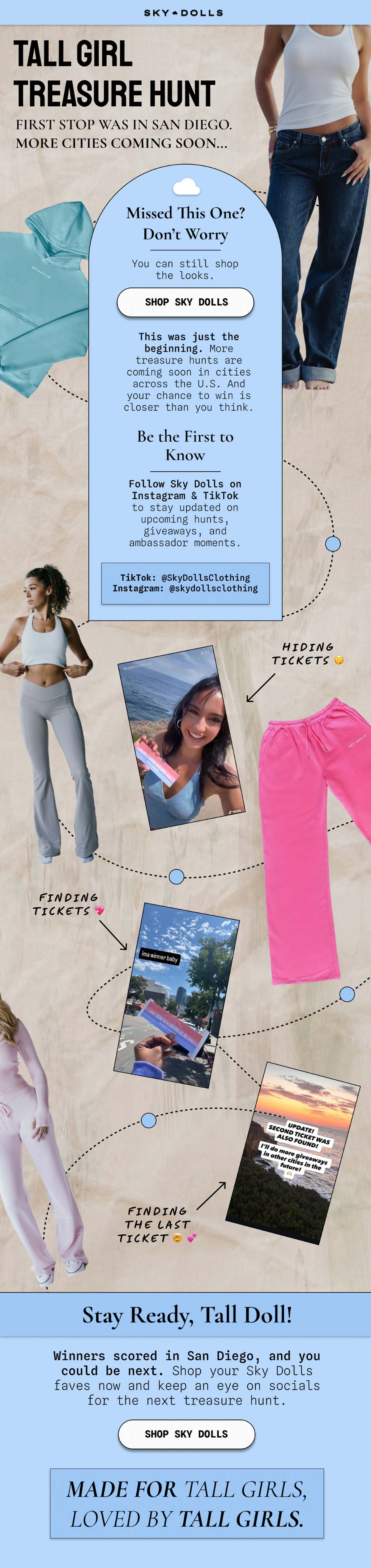 Sky Dolls Tall Girl Treasure Hunt - Interactive event campaign